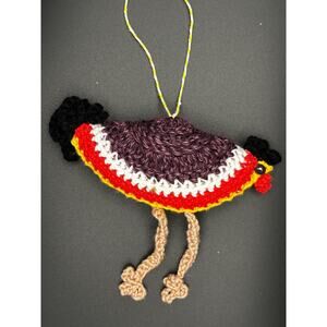 Handmade Crochet Chicken Ornament: Bird Hanging Home Decor